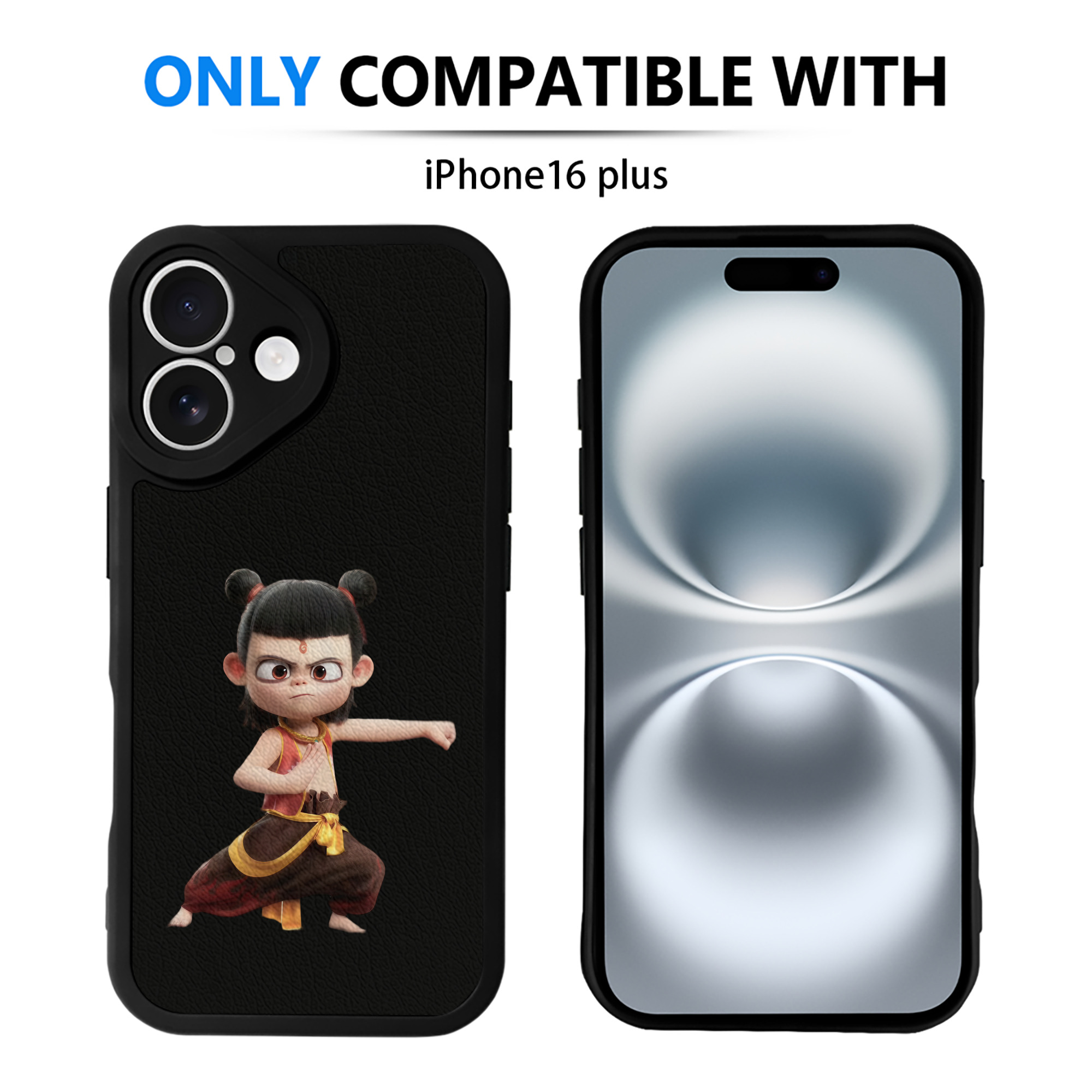 （画像用） Ne Zha 2 ナタ 魔童の大暴れ 【iPhone 16シリーズ対応】シリコンスマホケース（レザー調） 材質：シリコン